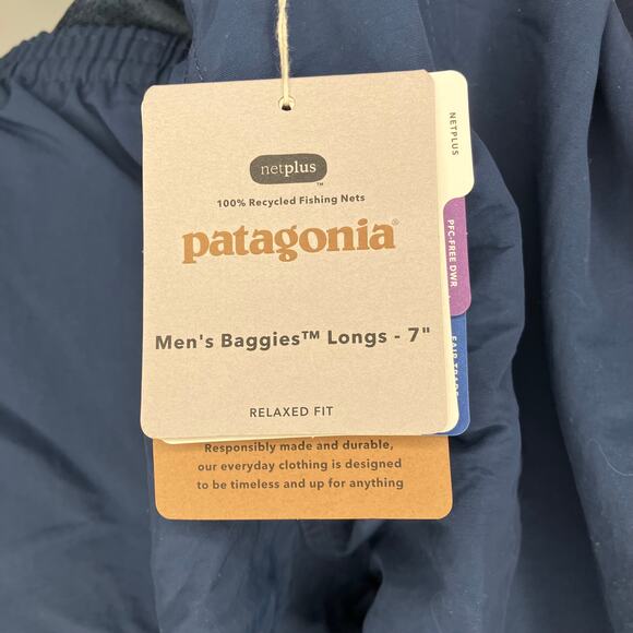NWT PATAGONIA Men's Baggies Longs 7" Tidepool Blue Navy XL - Picture 5 of 5